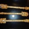 1' Royal Scepters $15/ea. Decorated in Gold lame', sequins, braid trim, and crystal jewels.