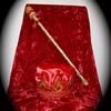Glory to God ~ 2pc Crown set $45. Red satin top in a gold crown  trimmed in thick red rope and ruby jewels; 2' scepter fabricated in gold sequins, gold/red lame' and red rope. Great for a personal alter or prayer room.